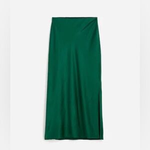 Madewell Green Satin Maxi Skirt